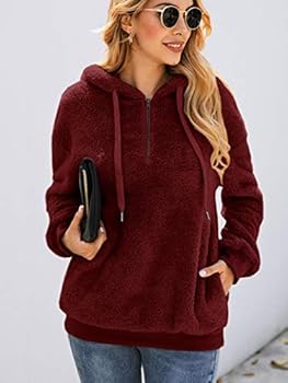 women's fuzzy zip up hoodie