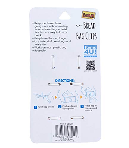 Jacent Squeeze Bread Bag Cinch Clips, Assorted Colors, 3 Count Per Pack - 2 Pack - Thumbnail 4