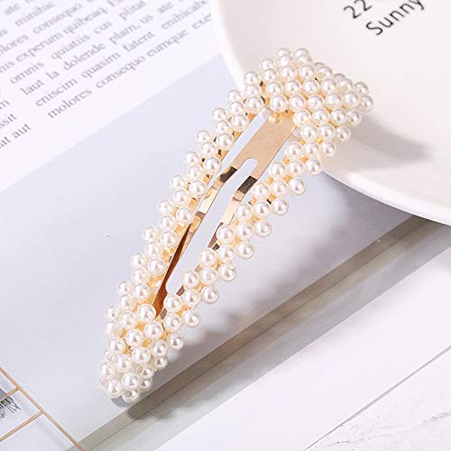DC-BEAUTIFUL 12 Pcs Pearl Clips for Women Girl, Artificial Hair Pins Hair Barrettes Decorative Hairgrips for Party Work Wedding Daily Life (Mixed)