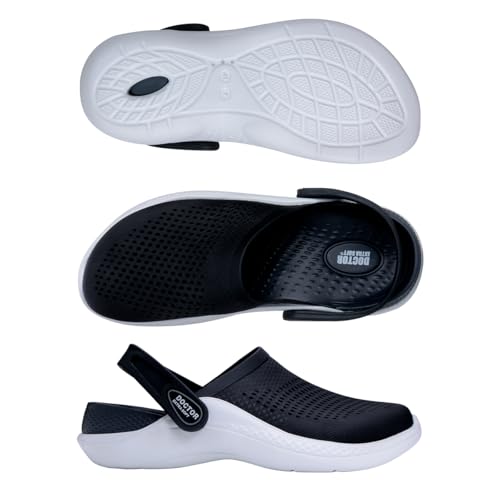 DOCTOR EXTRA SOFT Men's Classic Casual Sports Clogs/Sandals with Adjustable Back Strap for Adult | Comfortable & LightWeight| Stylish & Anti-Skid| Waterproof & Everyday Use Mules for Gents/Boys D-513