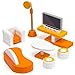 Wooden Wonders Luxurious Living Room Set, Colorful Dollhouse Furniture (8pcs.) by Imagination