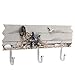 MyGift Oceanic Coastal White Sandy Beach Style Starfish, Seagull & Seashells Wood 3 Metal Coat Hooks Wall Rack primary