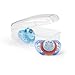 Chicco Flair Orthodontic BPA-Free Pacifier with Reusable Sterilizing Case, 2-pack, Teal/Green, 6-12m