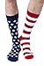 Men's MisMatch Patriotic American Flag Stars & Stripes Red White and Blue Crew Dress Socks