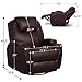 Esright Massage Recliner Chair Heated PU Leather Ergonomic Lounge 360 Degree Swivel (Espresso)