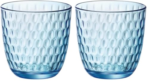 Rocco Bormioli Slot Vaso de vidrio, Turquesa, 6 Unidad (Paquete de 2), 6