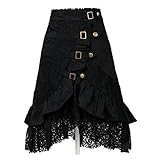 Taiduosheng Women's steampunk party club wear punk gothic retro black lace skirt
