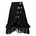 Taiduosheng Women's steampunk party club wear punk gothic retro black lace skirt