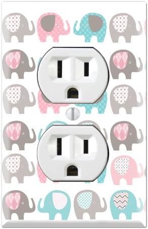 Graphics Wallplates - Elephant Nursery - Duplex Outlet Wall Plate Cover