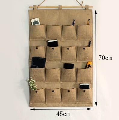 Amazon Bloomyri壁掛け 北欧 収納ウォールポケット無地 綿麻 コーヒー 手紙入れ 人気 書類分け ハサミや道具の文房具整理 小物収納 ウォールポケット オンライン通販