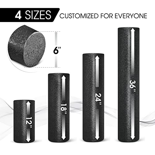 Yes4All EPP Exercise Foam Roller – Extra Firm High Density Foam Roller – Best for Flexibility and Rehab Exercises (18 inch, Black)
