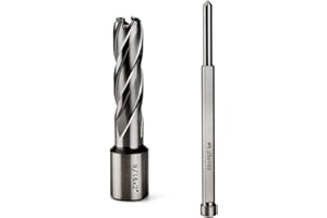 OSCARBIDE 9/16"x2" Annular Cutter,9/16 inch Cutting Diameter,2 inch Depth of Cut,3/4 inch Weldon Shank with 2 Flat Mag Drill Bit with Pilot Pin for Magnetic Drill Press,1 Piece