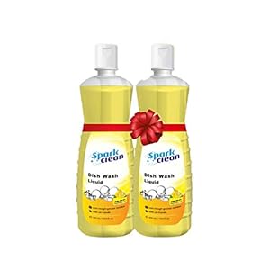 Spark Clean FastAction Formula Dishwash Liquid – 500 ml Lemon Pack of 2