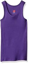 Hanes Little Girls' Ribbed Tank Top (Pack of 3), Purple Crush, Medium