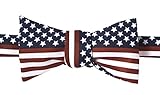 John William American Flag USA Patriotic Striped Self Tie Bow Tie