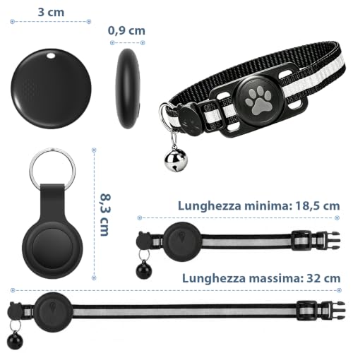2026 Mini GPS Cat Tracker - Flexible Cat GPS Collar without Subscription (Historical 3 Day Tracking), GPS Dog Collar with Real Time Tracking and Waterproof, Compatible with iOS/Android, Black