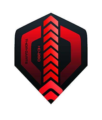 THOR-DARTS ®™ 120 micron extra thick or 150 mic ultra strong dart flights extra long durable (100 micron flights extra strong up to 150 micron flights ultra thick) (F1 red, 36 pieces (12 set))
