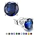 Casfine Silver Ear Stubs Birthstone Stud Earrings Round Cubic Zirconia September Birthstone Stud Earrings Gifts for Women