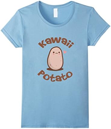 Womens Kawaii Potato Anime T-Shirt Medium Baby Blue