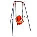 Costzon Toddler Swing Set, High Back Seat with Safety Belt, A-Frame Outdoor Swing Chair, Metal Swing Set for Backyard (Orange)