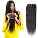 Ossilee Straight Hair Bundles with Closure Brazilian Virgin Hair Three Part Lace Closure with Bundles 8a Straight Hair with Closure (16 18 20+14 Three Part Closure, Natural Color)