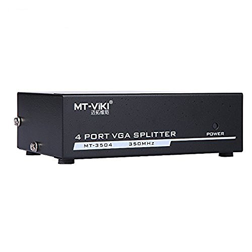 C-Zone 350 Mhz High Definition 14 Port Vga Splitter Metal Box,1 PC To 4 Monitors VGA/SVGA/LCD/CRT 4 Port Video Splitter Box for PC/TV/Monitor