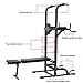 Reliancer Power Tower Dip Station High Capacity 800lbs w/Weight Sit Up Bench Adjustable Height Heavy Duty Steel Multi-Function Fitness Pull Up Chin Up Tower Equipment for Home Office Gym Dip Standsthumb 3