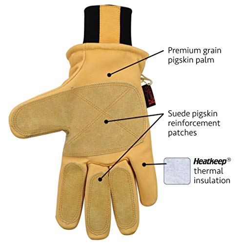 Kinco Premium Leather Work and Ski Gloves with Nikwax Waterproof Wax