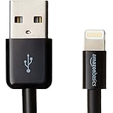 AmazonBasics Lightning to USB A Cable - Apple MFi Certified - Black - 6 Feet /1.8 Meters