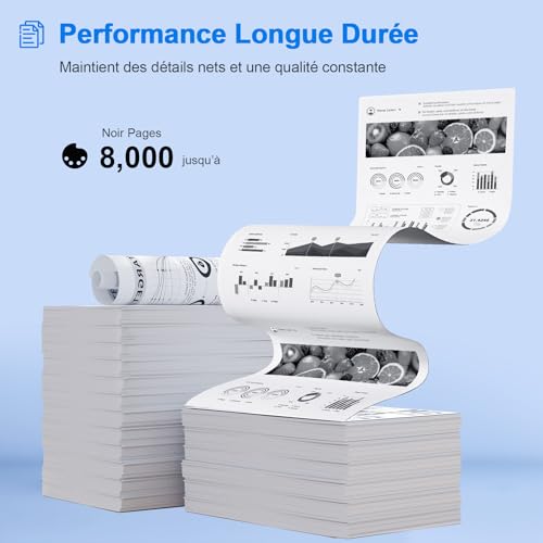 ONLYU TN3480 Cartouche de Toner Compatible pour Brother TN-3480 TN3480 TN 3480 HL-L5100DN MFC-L5750DW HL-L5200DW pour MFC-L5700DW HL-L6400DW HL-L5000D DCP-L5500DN TN-3430 TN3430 TN 3430 Noir, 2-Pack