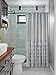 Volens Grey Ruffle Shower Curtain Farmhouse Rustic Cloth Shower Curtains for Bathroom, Fabric Bath Curtain, 70x70 inch Long