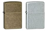 Zippo Lighter Set - Antique Silver Plate and