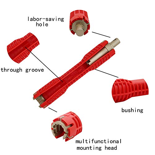  instalador de grifos y fregaderos, llave multiusos herramienta de plomería para inodoro / fregadero / baño / cocina plomería y más 