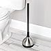 mDesign Toilet Plunger with Cover for Bathroom Storage - Brushed/Black