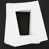 Pack of 20 11x14 White Picture Mats with White Core Bevel Cut for 8x10 Pictures