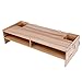 Monitor Stand Riser, Wooden Heighten Shelf Rack Stand Holder with Storage Organizer for Display Screen Keyboard Base Bracket Desktop (Cherry Wood)thumb 2