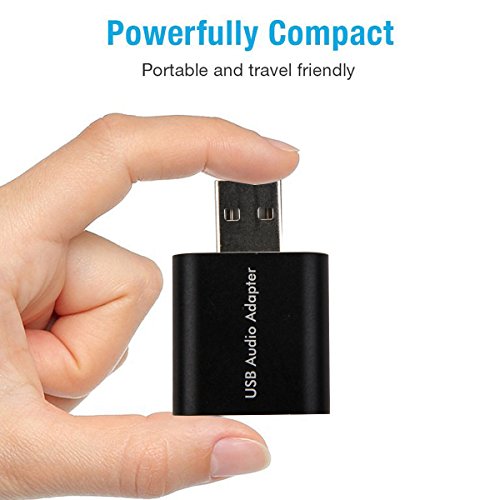 AMANKA USB Audio Adapter External Stereo Sound Card With 3.5mm Headphone And Microphone Jack For Windows, Mac, Linux, PC, Laptops, Desktops, PS4.Plug and play No drivers Needed. (Black)