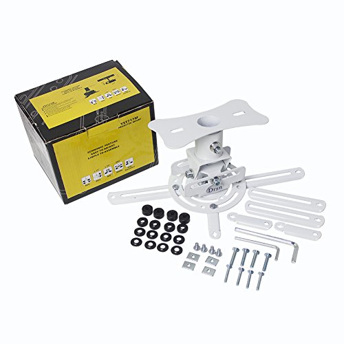 Drsn Universal Adjustable Ceiling Projector/Projection Mount White with Extending Arms Mounting Bracket for Home and Office