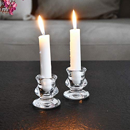 Candlestick Holders Centerpiece Clear Glass Taper Candle Holders