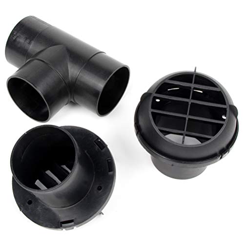 OCPTY 60mm Car Heater Pipe Duct Warm Air Outlet Vent Hose Clips T-Shaped Tee Telescopic Hose Extendable Parking Vent Hose for Diesel/Webasto