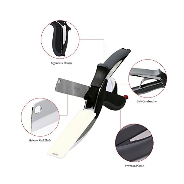 Vicloon Kitchen Scissors, Sharp Kitchen Scissors Multipurpose Utility Stainless Steel Scissor with Cutting Board Built…