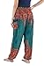 NaLuck Harem Pants Women’s Hippie Bohemian Boho Smocked Waist Geometric Mandala Floral Prints Aladdin Yoga Casual Pants PJ05-Turquoise