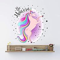 Aukeoss Peel & Stick Unicorn Wall Stickers Removable Waterproof Wall Decals for Living Room Bedroom Kids TV Sofa Background Decorative Painting (Unicorn Series 12)