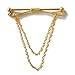 Sunny Home Men's Collar Bars Metal Collar Pins Brooch Tips with Chain (Golden)