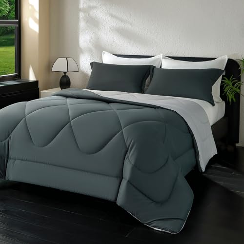 beeweed Duvet Filling 240 x 260 cm for 180 cm Bed, Reversible Fibre Duvet Oeko-Tex Fibre, 300 g/m² in 100% Soft Microfibre, with 2 Pillow Cases