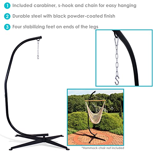 Sunnydaze Hammock Chair Stand Only Metal CStand for Hanging Hammock Chair Indoor or Outdoor