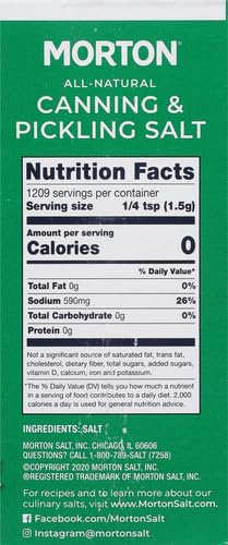 MORTON CANNING & PICKLING SALT, 4 POUNDS