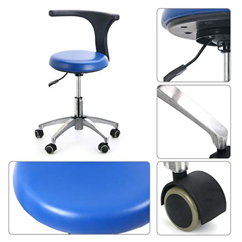 AZDENT Ergonomic Medical Doctor Stool Dentist Swivel Rolling Chair with Back Foot Rest Adjustable Dentist Stool Dental Clinic Spa Massage Salon