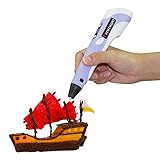 Ammaze Doodle Art and Crafting 3D Printing Pen with LCD Screen and 3 ABS Rolls, Purple