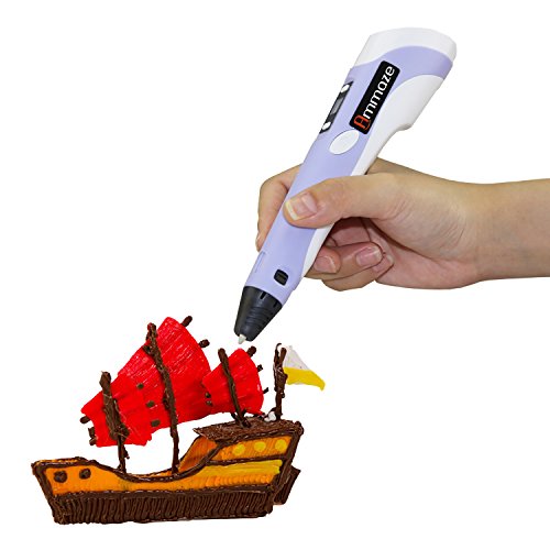 Ammaze Doodle Art and Crafting 3D Printing Pen with LCD Screen and 3 ABS Rolls, Purple